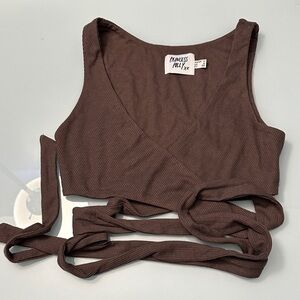 Princess Polly Wrap Around Ribbed Top